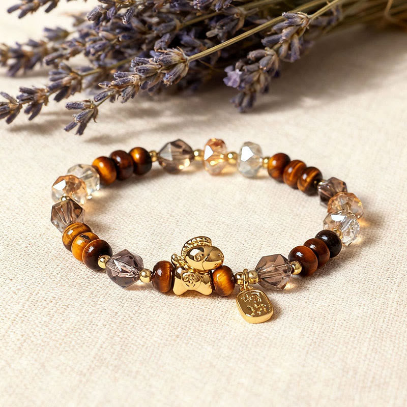 Fortune Jewel Tiger Eye Ice Obsidian Pearl Year Of The Horse Lucky Fortune Prosperity Bracelet - Fortune Jewel