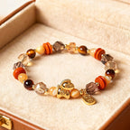 Fortune Jewel Tiger Eye Ice Obsidian Pearl Year Of The Horse Lucky Fortune Prosperity Bracelet - Fortune Jewel