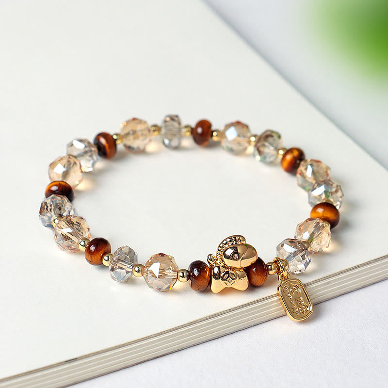 Fortune Jewel Tiger Eye Ice Obsidian Pearl Year Of The Horse Lucky Fortune Prosperity Bracelet - Fortune Jewel