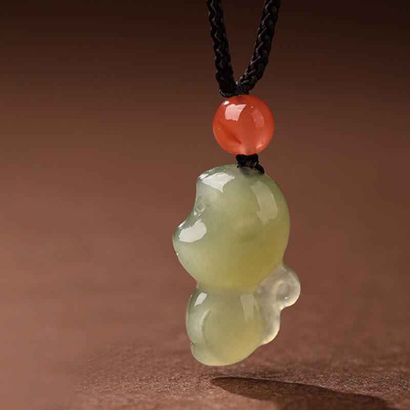 Fortune Jewel Chinese Zodiac Year Of The Horse Jade South Red Agate Prosperity Necklace Pendants