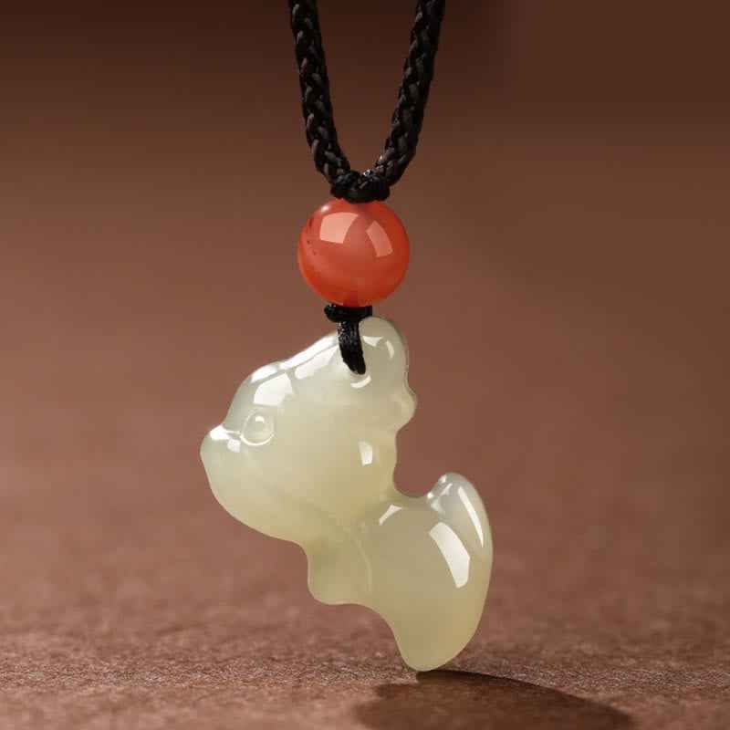 Fortune Jewel Chinese Zodiac Year Of The Horse Jade South Red Agate Prosperity Necklace Pendants