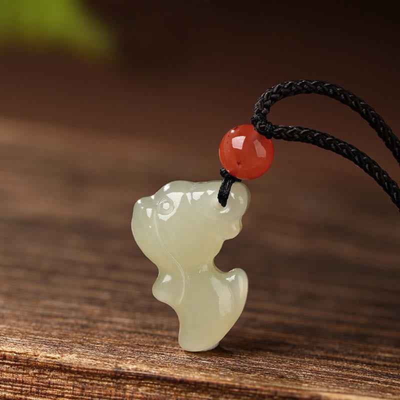 Fortune Jewel Chinese Zodiac Year Of The Horse Jade South Red Agate Prosperity Necklace Pendants