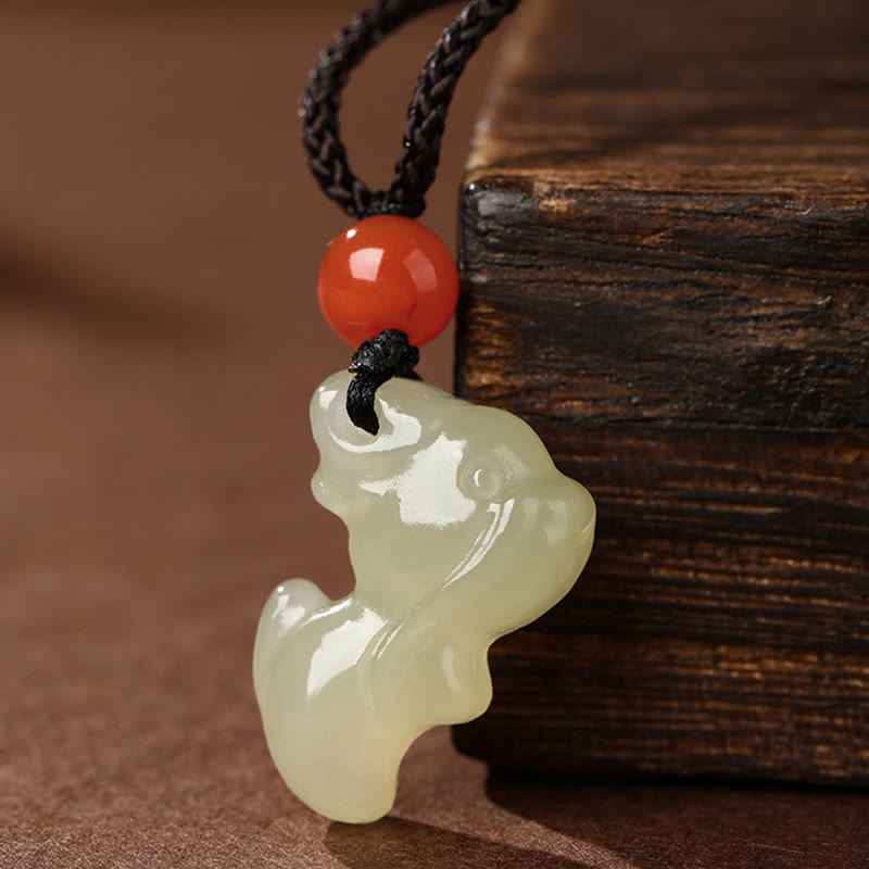 Fortune Jewel Chinese Zodiac Year Of The Horse Jade South Red Agate Prosperity Necklace Pendants