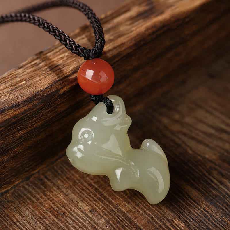 Fortune Jewel Chinese Zodiac Year Of The Horse Jade South Red Agate Prosperity Necklace Pendants