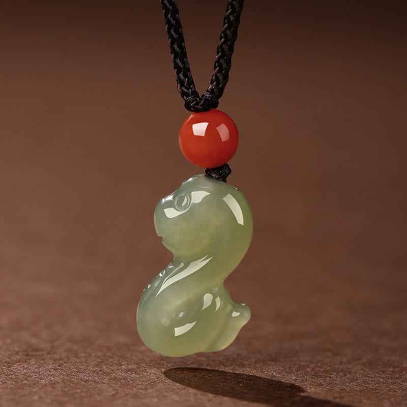 Fortune Jewel Chinese Zodiac Year Of The Horse Jade South Red Agate Prosperity Necklace Pendants
