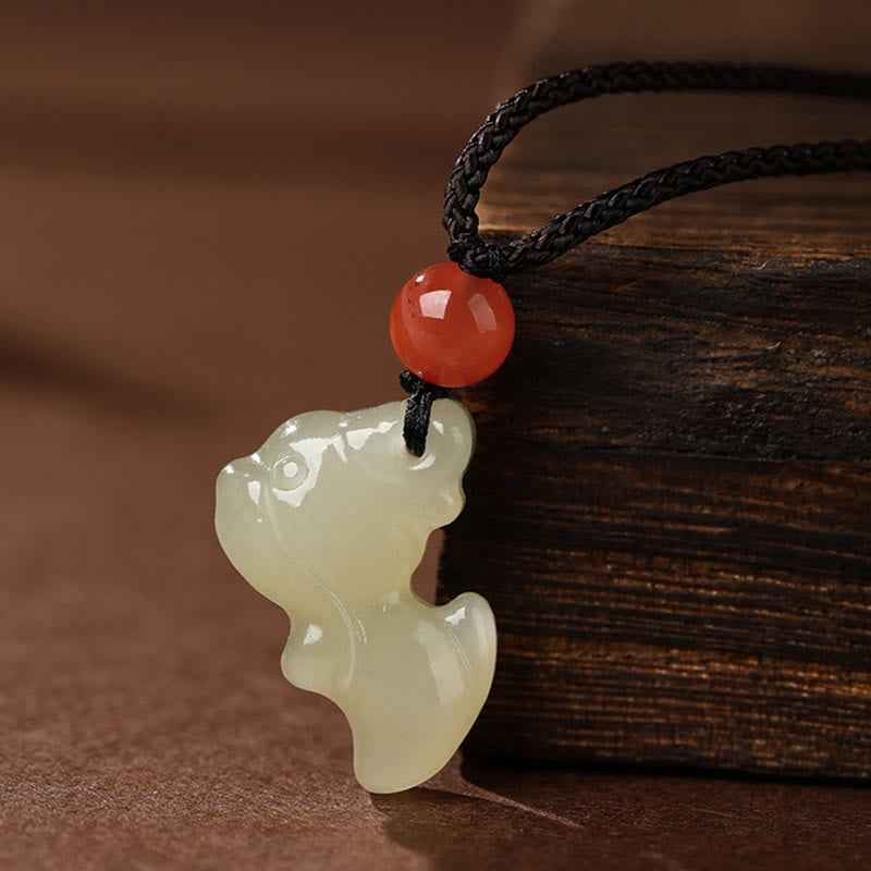 Fortune Jewel Chinese Zodiac Year Of The Horse Jade South Red Agate Prosperity Necklace Pendants