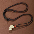Fortune Jewel Chinese Zodiac Year Of The Horse Jade South Red Agate Prosperity Necklace Pendants