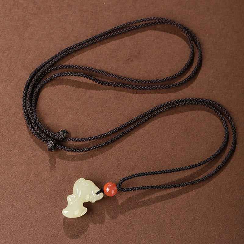 Fortune Jewel Chinese Zodiac Year Of The Horse Jade South Red Agate Prosperity Necklace Pendants