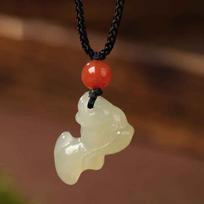 Fortune Jewel Chinese Zodiac Year Of The Horse Jade South Red Agate Prosperity Necklace Pendants