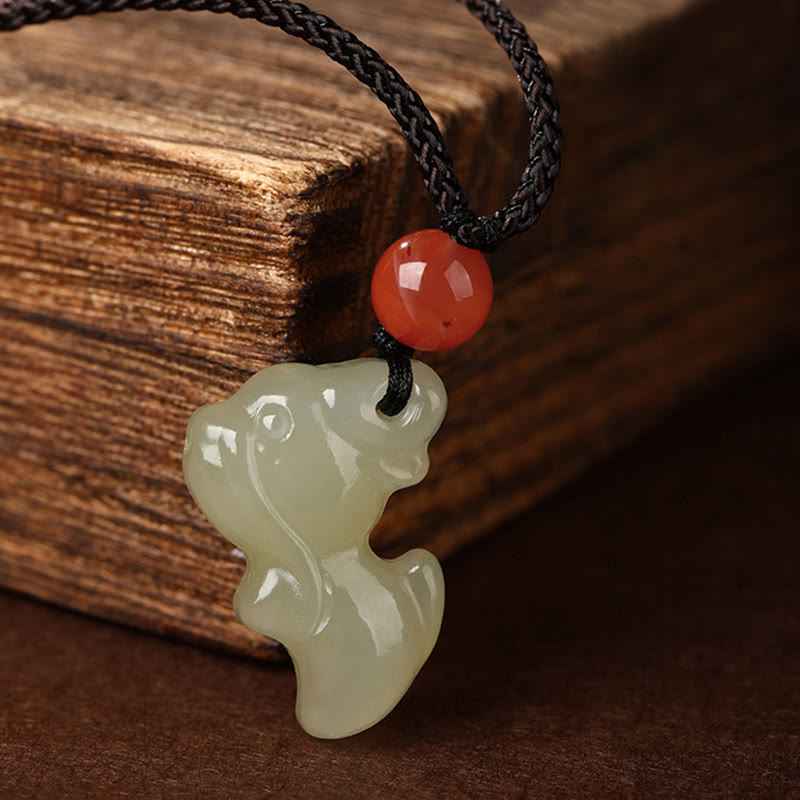 Fortune Jewel Chinese Zodiac Year Of The Horse Jade South Red Agate Prosperity Necklace Pendants