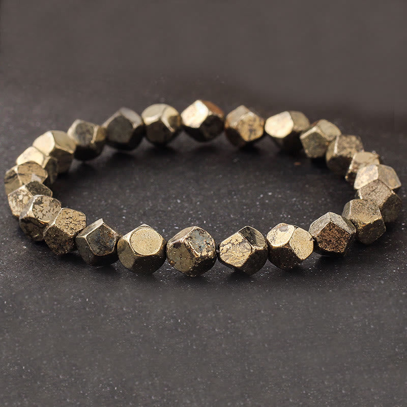 Fortune Jewel Irregular Beads Pyrite Protection Confidence Bracelet - Fortune Jewel