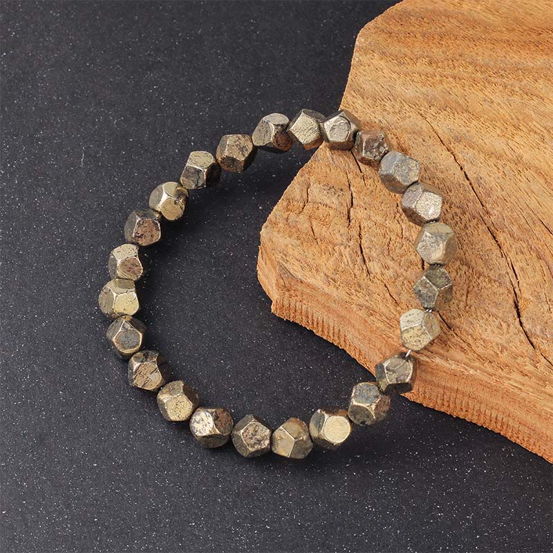 Fortune Jewel Irregular Beads Pyrite Protection Confidence Bracelet - Fortune Jewel