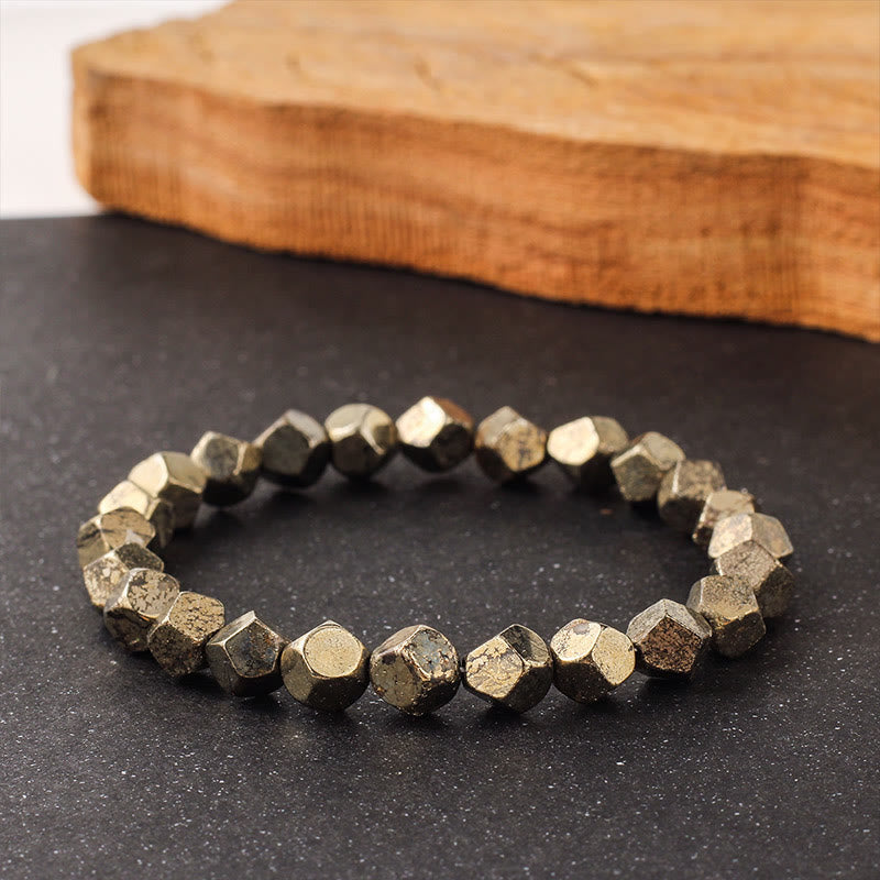 Fortune Jewel Irregular Beads Pyrite Protection Confidence Bracelet - Fortune Jewel