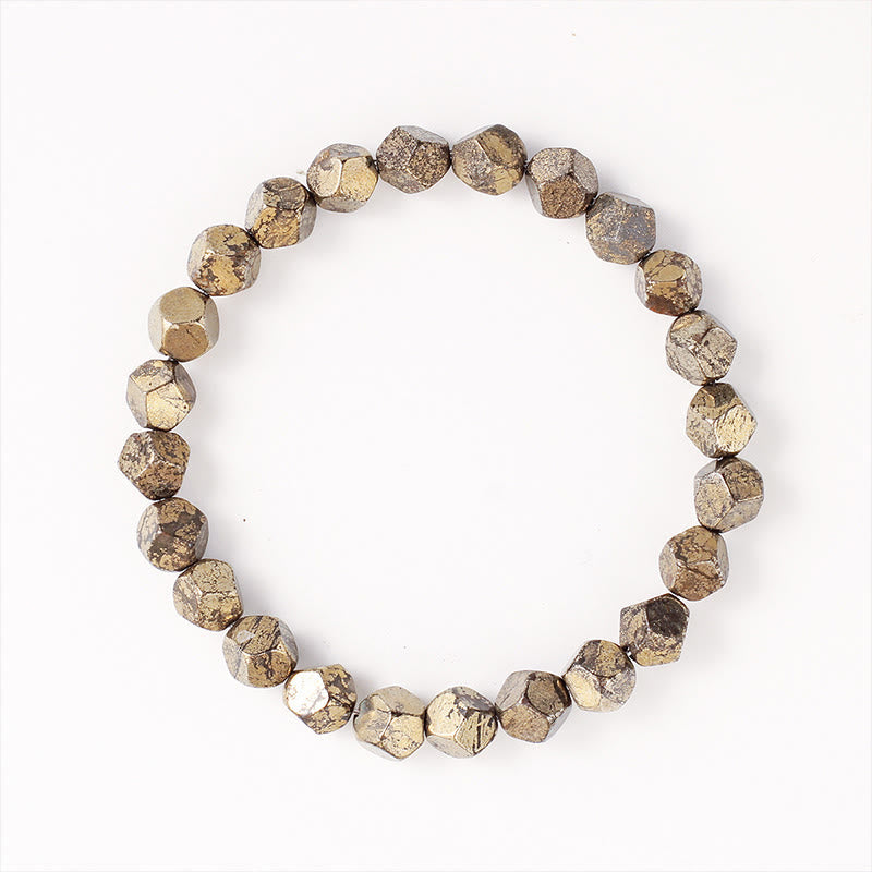 Fortune Jewel Irregular Beads Pyrite Protection Confidence Bracelet - Fortune Jewel