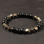 Fortune Jewel Pyrite Frosted Stone Confidence Balance Bracelet - Fortune Jewel