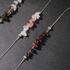 Buddha Stones Black Obsidian Smoky Quartz Garnet Aquamarine Strawberry Quartz Pink Crystal Strength Necklace Pendant - Fortune Jewel