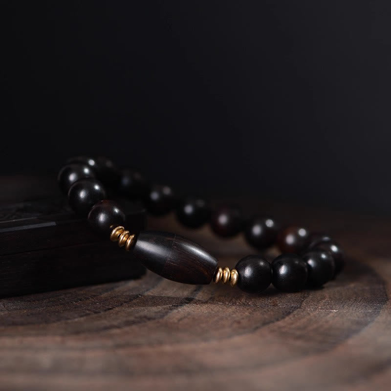 Fortune Jewel Ebony Beads With Sutra Scroll Blessing Protection Bracelet - Fortune Jewel