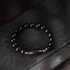 Fortune Jewel Ebony Beads With Sutra Scroll Blessing Protection Bracelet - Fortune Jewel