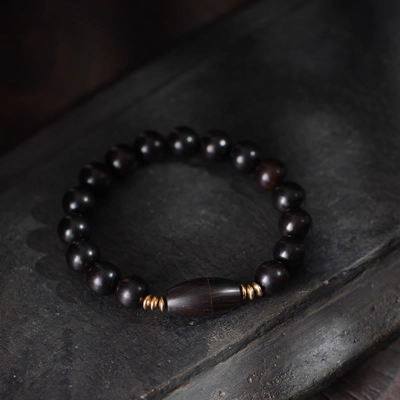 Fortune Jewel Ebony Beads With Sutra Scroll Blessing Protection Bracelet - Fortune Jewel