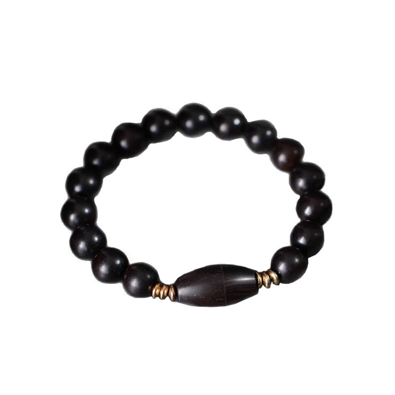 Fortune Jewel Ebony Beads With Sutra Scroll Blessing Protection Bracelet - Fortune Jewel