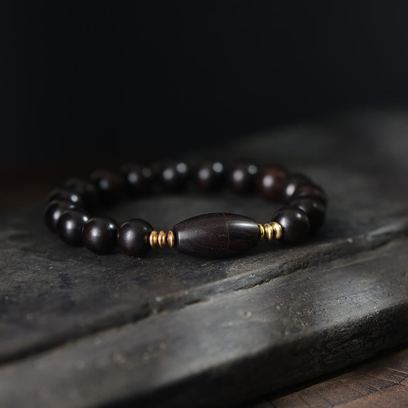 Fortune Jewel Ebony Beads With Sutra Scroll Blessing Protection Bracelet - Fortune Jewel