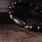 Fortune Jewel Ebony Beads With Sutra Scroll Blessing Protection Bracelet - Fortune Jewel