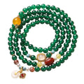 Fortune Jewel Peace Buckle Green Agate Power Support Tibet Mala - Fortune Jewel
