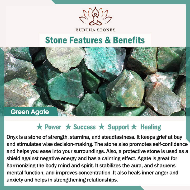 Fortune Jewel Peace Buckle Green Agate Power Support Tibet Mala - Fortune Jewel