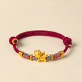 Fortune Jewel Year of the Horse 999 Sterling Silver Plated Gold Braided String Rope Protection Bracelet - Fortune Jewel