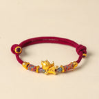 Fortune Jewel Year of the Horse 999 Sterling Silver Plated Gold Braided String Rope Protection Bracelet - Fortune Jewel