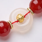 Buddha Stones Chinese Zodiac Year Of The Horse Peace Buckle Red Agate White Chalcedony Confidence Bracelet - Fortune Jewel