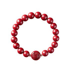 Fortune Jewel Chinese Zodiac Year Of The Horse Carved Cinnabar Peaceful Blessing Bracelet - Fortune Jewel