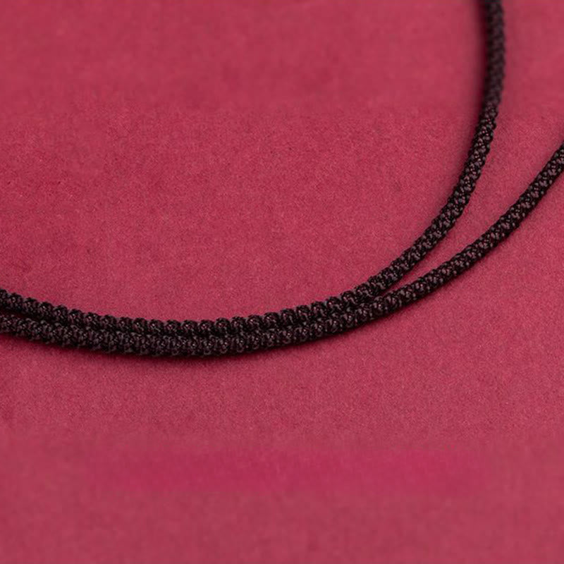Fortune Jewel Year Of The Horse Chinese Zodiac Engraved Design Cinnabar Blessing Rope Necklace Pendants - Fortune Jewel