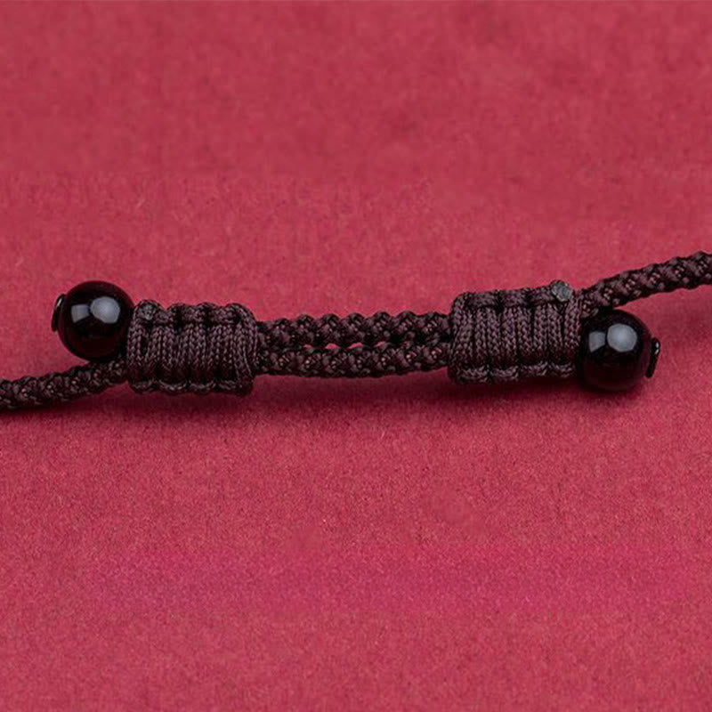 Fortune Jewel Year Of The Horse Chinese Zodiac Engraved Design Cinnabar Blessing Rope Necklace Pendants - Fortune Jewel