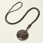 Fortune Jewel Black Obsidian Taoism Five Sacred Mountains Nine-Character Mantra Carved Purification Yin Yang Necklace Pendant