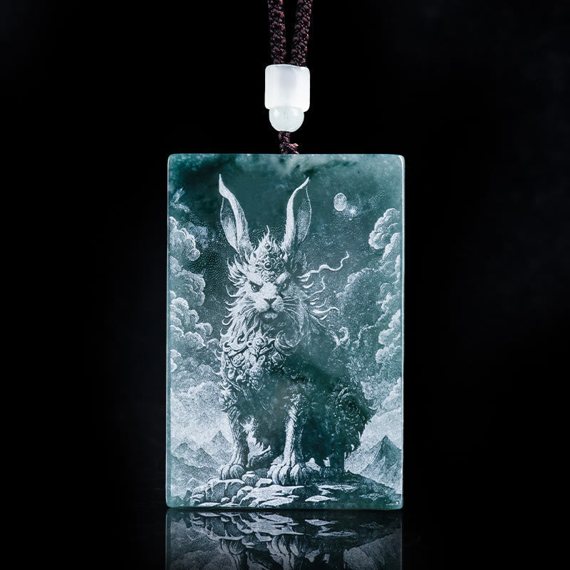Fortune Jewel Year Of The Horse Chinese Zodiac Engraving Jade Abundance Necklace Pendants - Fortune Jewel