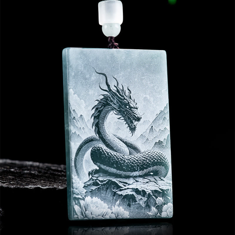 Fortune Jewel Year Of The Horse Chinese Zodiac Engraving Jade Abundance Necklace Pendants - Fortune Jewel