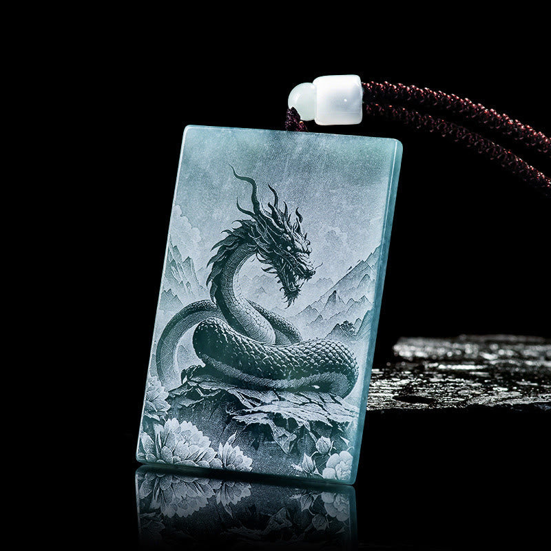 Fortune Jewel Year Of The Horse Chinese Zodiac Engraving Jade Abundance Necklace Pendants - Fortune Jewel