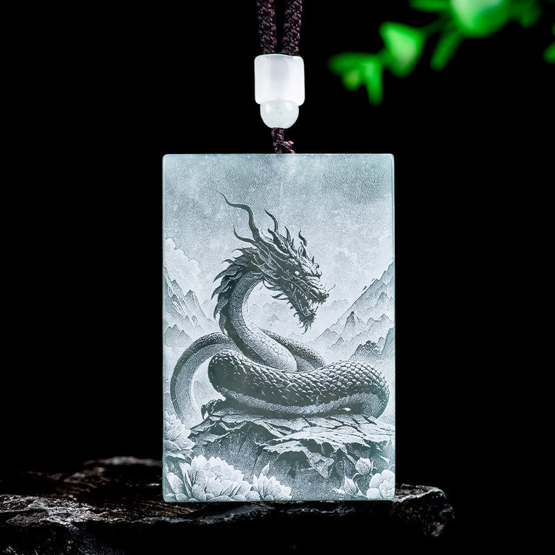 Fortune Jewel Year Of The Horse Chinese Zodiac Engraving Jade Abundance Necklace Pendants - Fortune Jewel