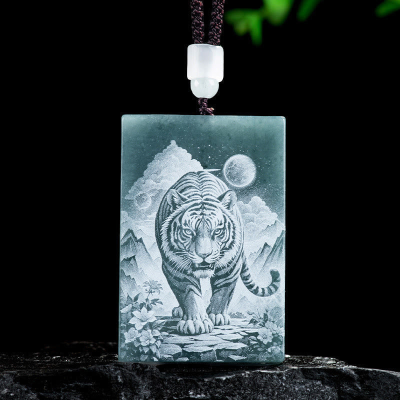 Fortune Jewel Year Of The Horse Chinese Zodiac Engraving Jade Abundance Necklace Pendants - Fortune Jewel