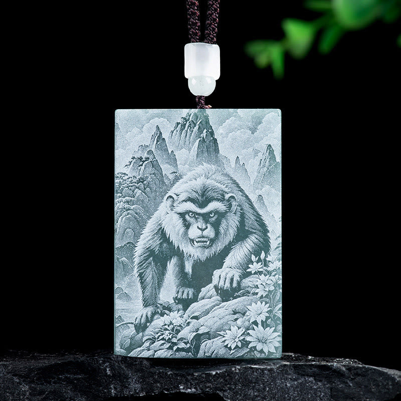 Fortune Jewel Year Of The Horse Chinese Zodiac Engraving Jade Abundance Necklace Pendants - Fortune Jewel
