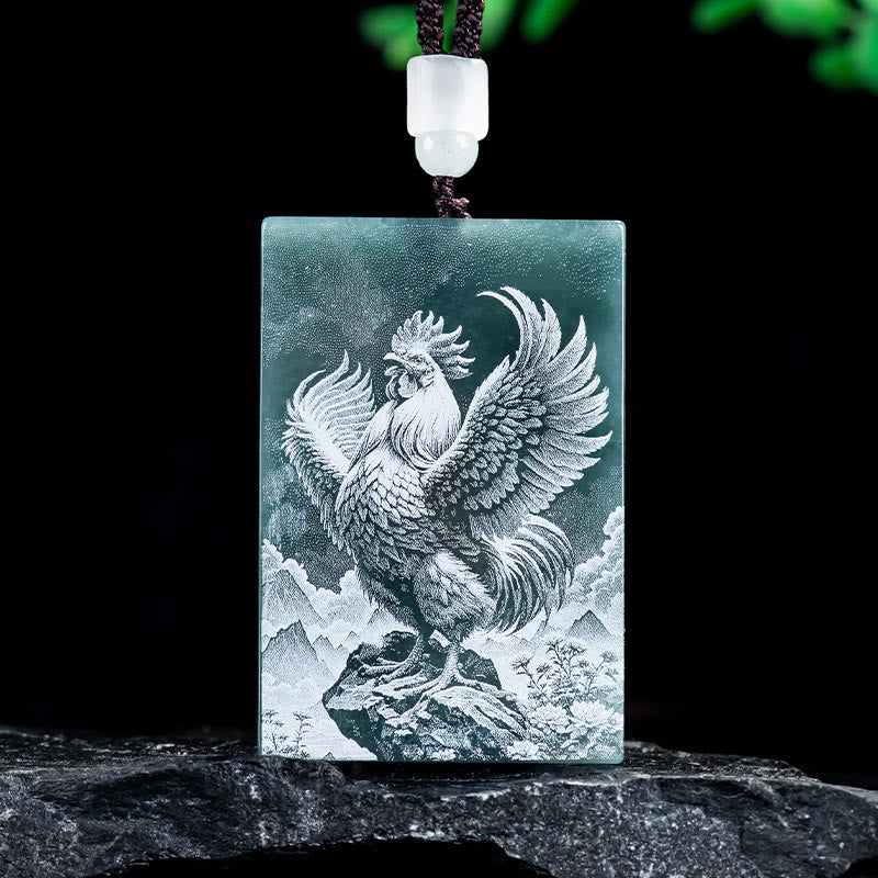 Fortune Jewel Year Of The Horse Chinese Zodiac Engraving Jade Abundance Necklace Pendants - Fortune Jewel