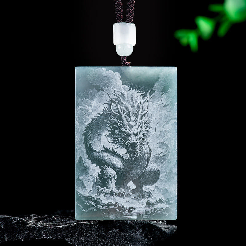 Fortune Jewel Year Of The Horse Chinese Zodiac Engraving Jade Abundance Necklace Pendants - Fortune Jewel