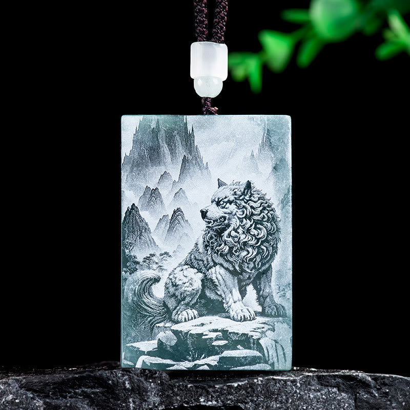 Fortune Jewel Year Of The Horse Chinese Zodiac Engraving Jade Abundance Necklace Pendants - Fortune Jewel