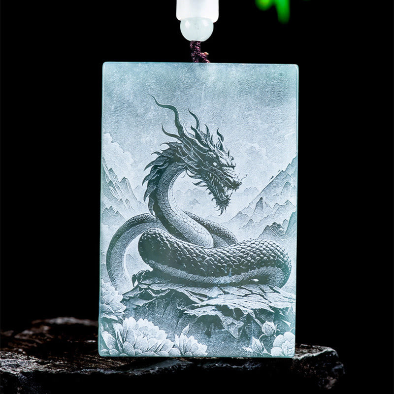 Fortune Jewel Year Of The Horse Chinese Zodiac Engraving Jade Abundance Necklace Pendants - Fortune Jewel