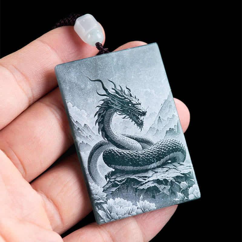 Fortune Jewel Year Of The Horse Chinese Zodiac Engraving Jade Abundance Necklace Pendants - Fortune Jewel