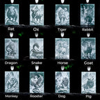 Fortune Jewel Year Of The Horse Chinese Zodiac Engraving Jade Abundance Necklace Pendants - Fortune Jewel