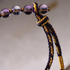 Fortune Jewel Five-Emperor Coins Copper Amethyst Cinnabar Black Red String Balance Attract Fortune Bracelet - Fortune Jewel