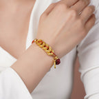 Fortune Jewel Five-Emperor Coins Copper Amethyst Cinnabar Black Red String Balance Attract Fortune Bracelet - Fortune Jewel