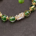 Buddha Stones Liuli Glass 925 Sterling Silver Copper Keep Away Evil Spirits Bracelet - Fortune Jewel
